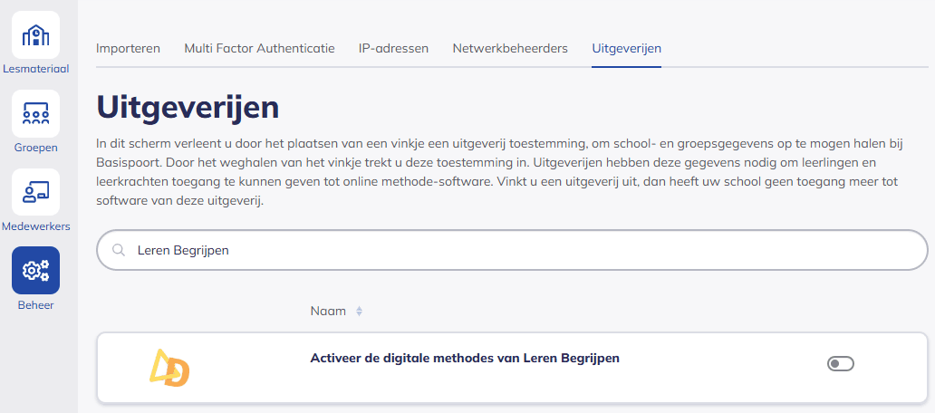 Delta.school activeren als digitale methode in Basispoort
