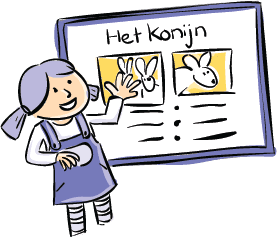 Leerlingen werken met presenteren en spreekbeurten