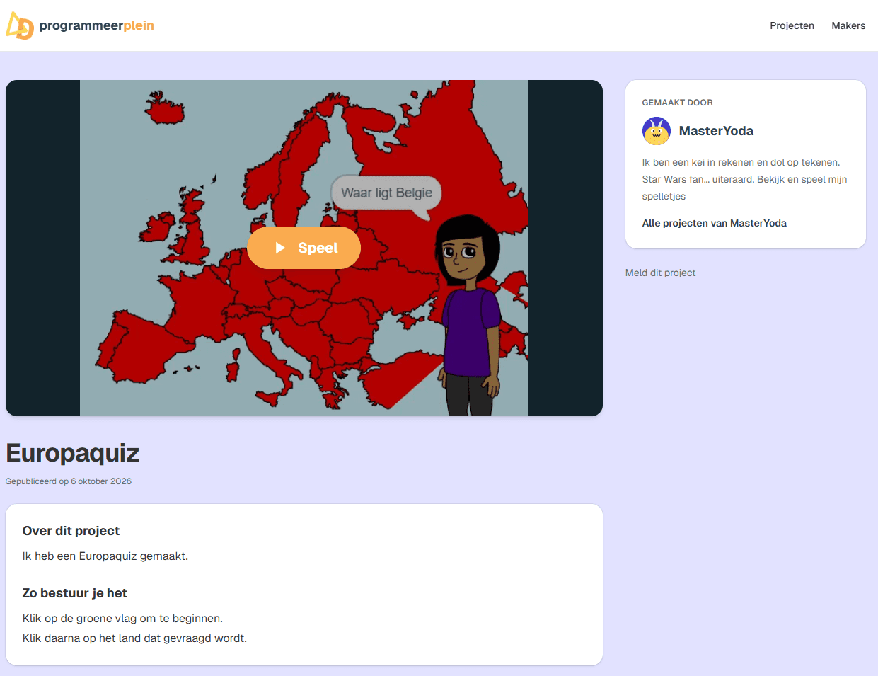 Programmeerplein.nl: een project van een leerling dat je kunt spelen