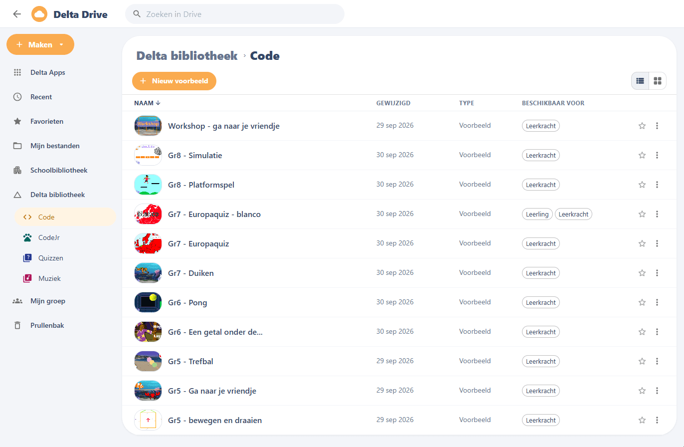 Delta Code: projecten in Delta Drive