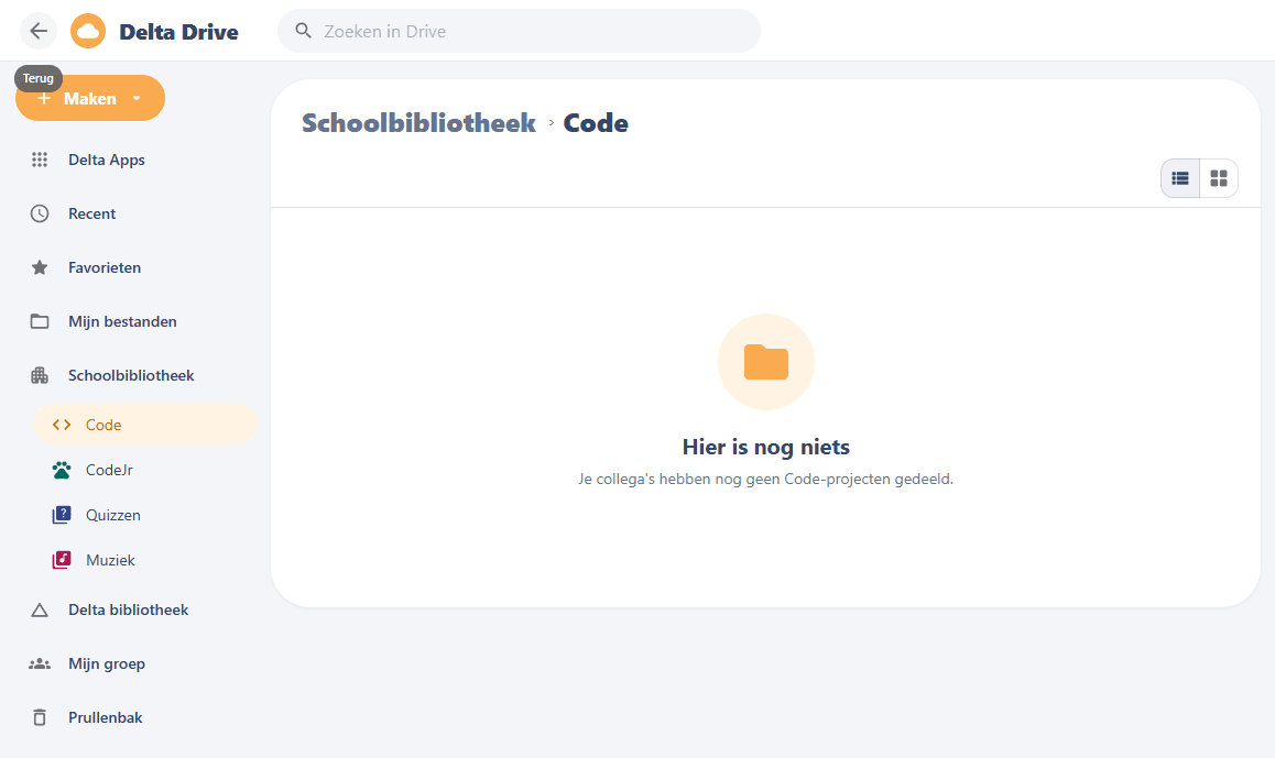 Delta Drive: de schoolbibliotheek met gedeelde bestanden