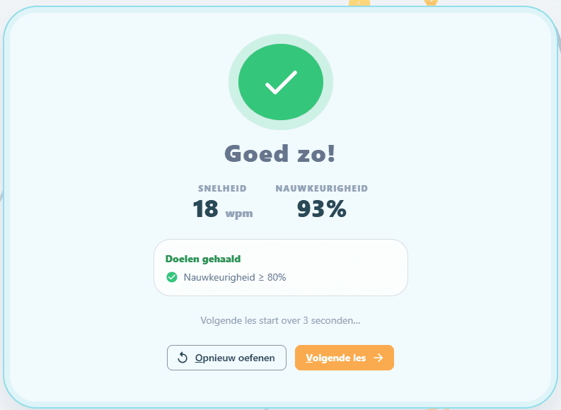 Delta Typen: het resultaat na een oefening met snelheid en nauwkeurigheid
