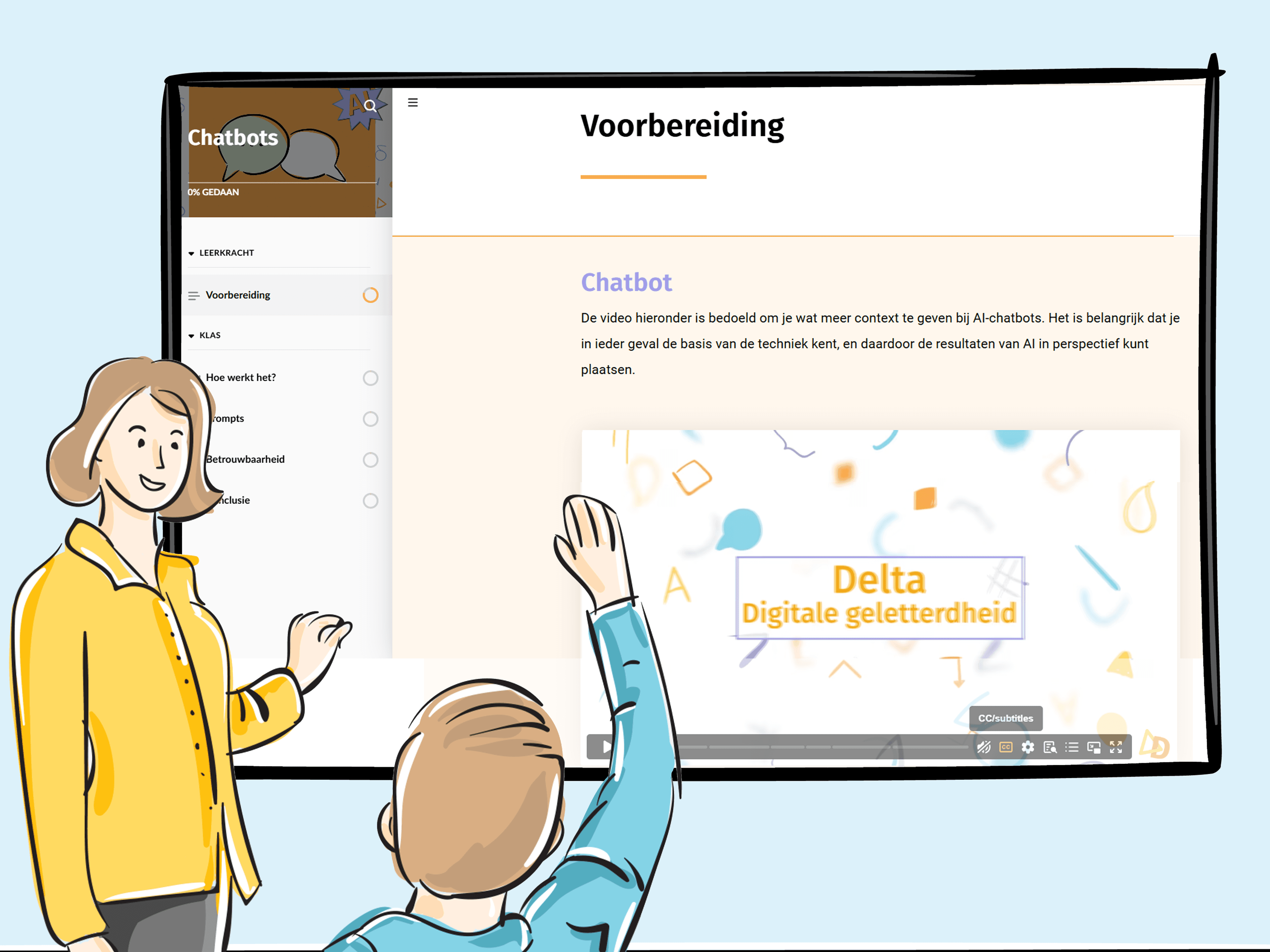 Didactiek: een les in de online omgeving, klassikaal en individueel